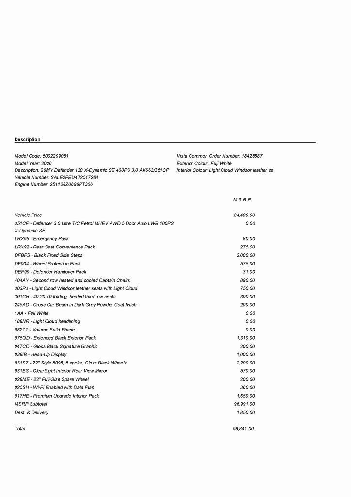 New 2026 Land Rover Defender 130 X-Dynamic SE image 3