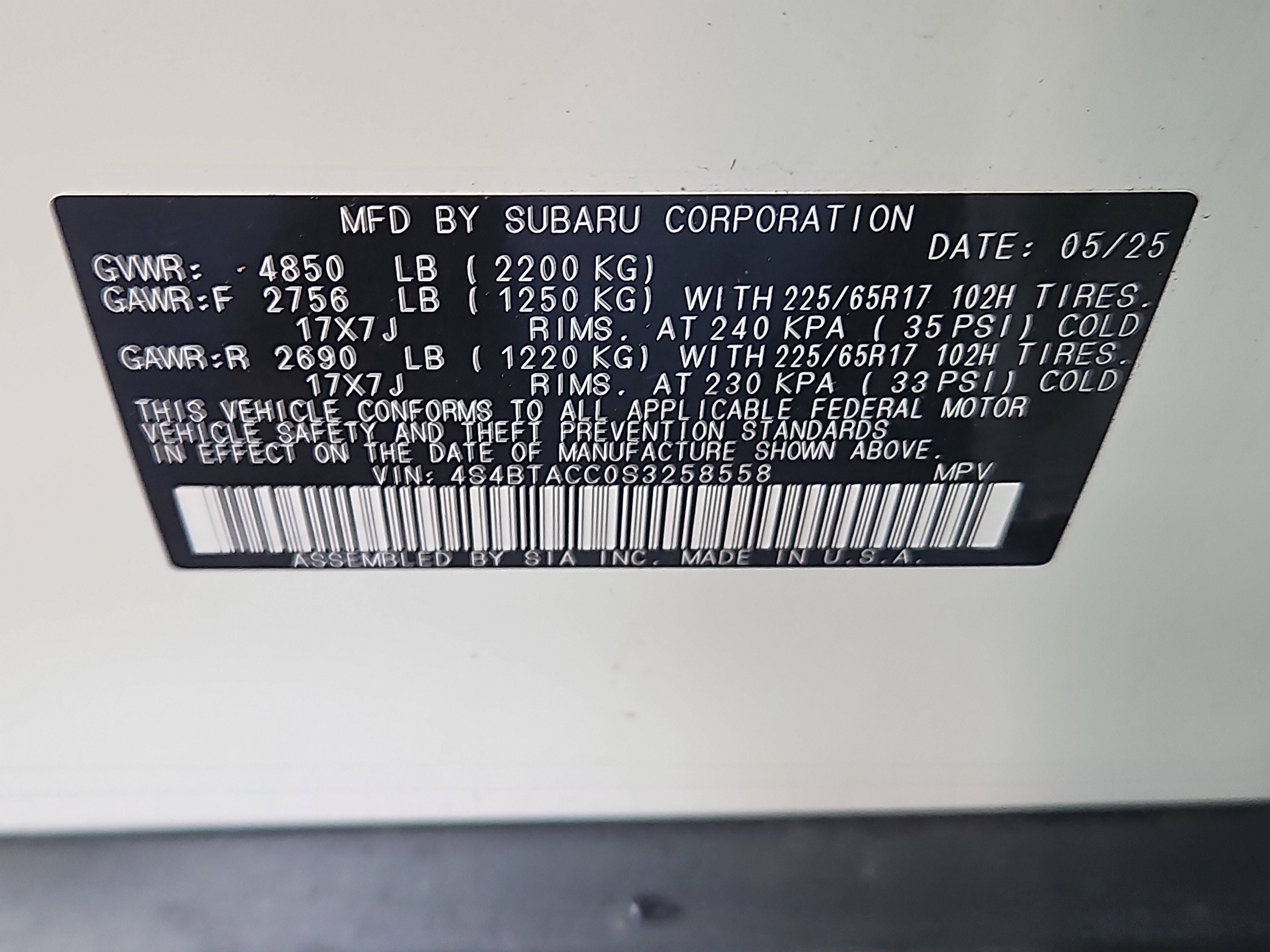 Certified 2025 Subaru Outback Premium image 7