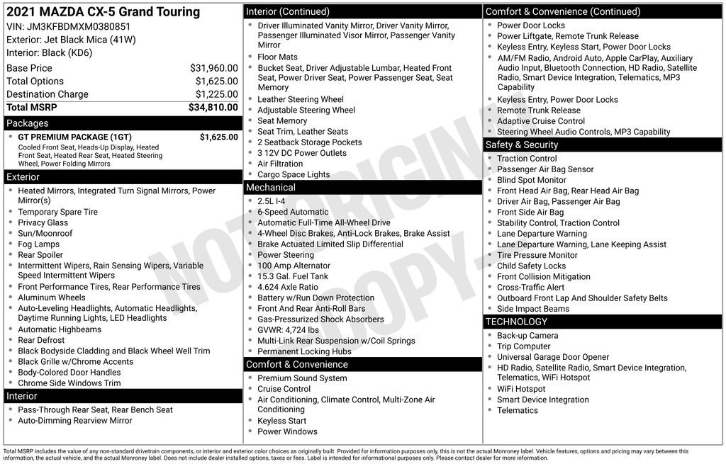 Used 2021 MAZDA CX-5 Grand Touring w/ GT Premium Package image 11