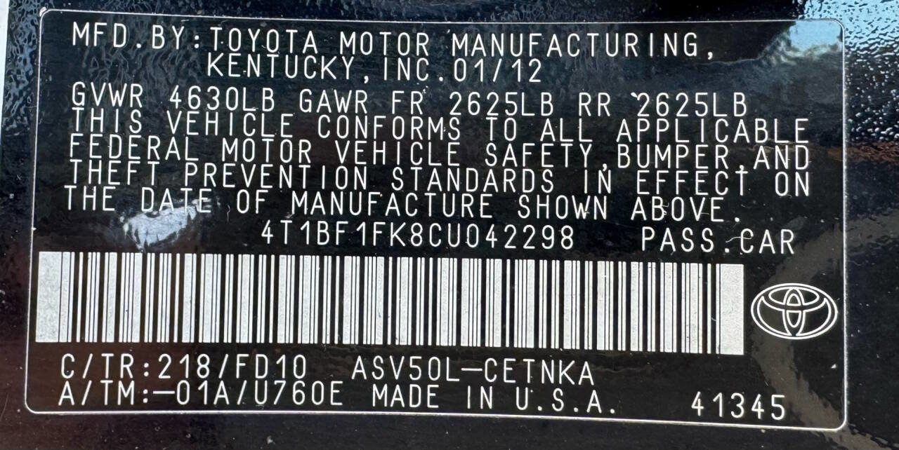 Used 2012 Toyota Camry LE image 23