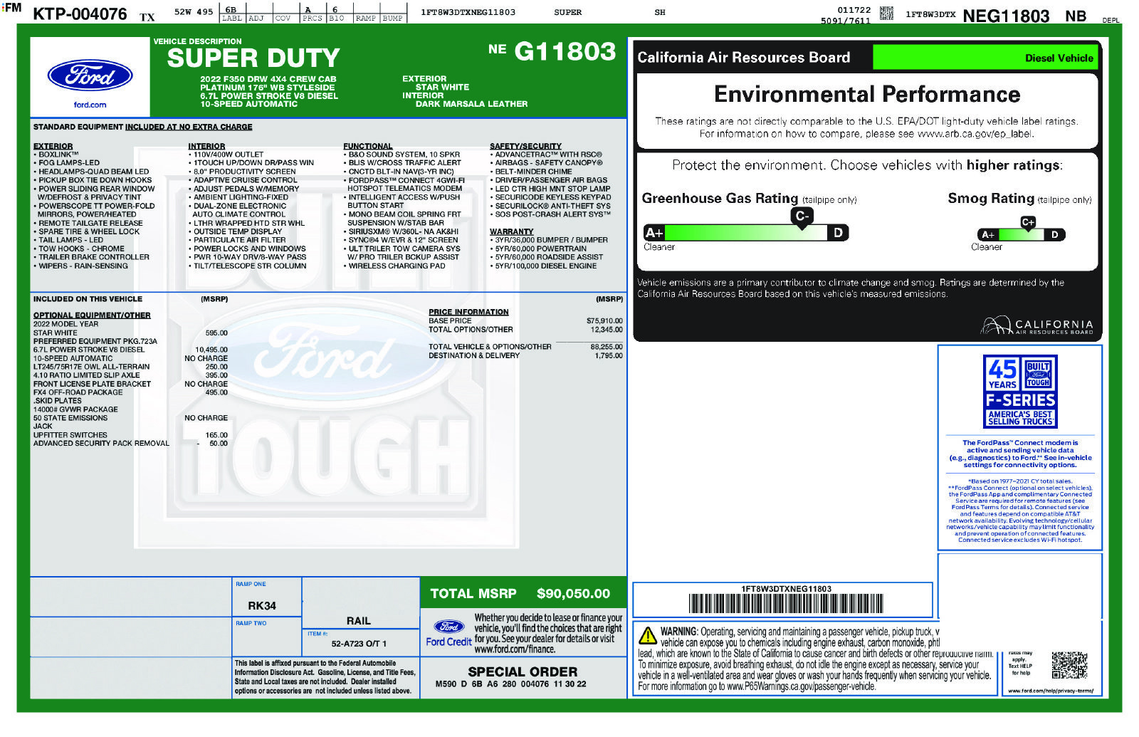 Used 2022 Ford F350 Platinum w/ FX4 Off-Road Package AWD/4WD image 13