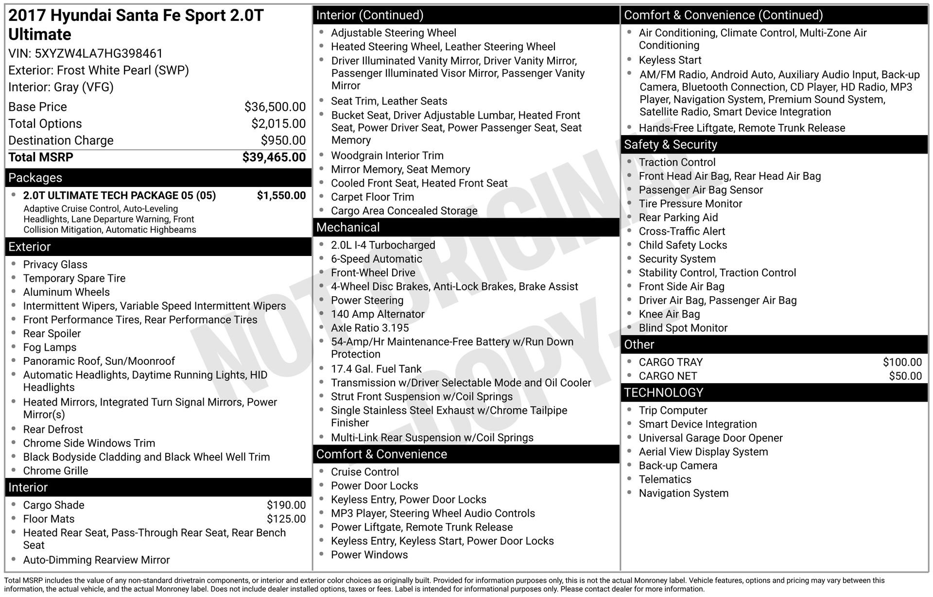 Used 2017 Hyundai Santa Fe Sport w/ 2.0T Ultimate Tech Package 05 image 4