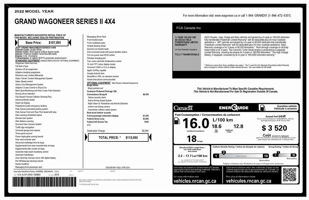 Used 2022 Jeep Grand Wagoneer Series II w/ Convenience Group III image 4