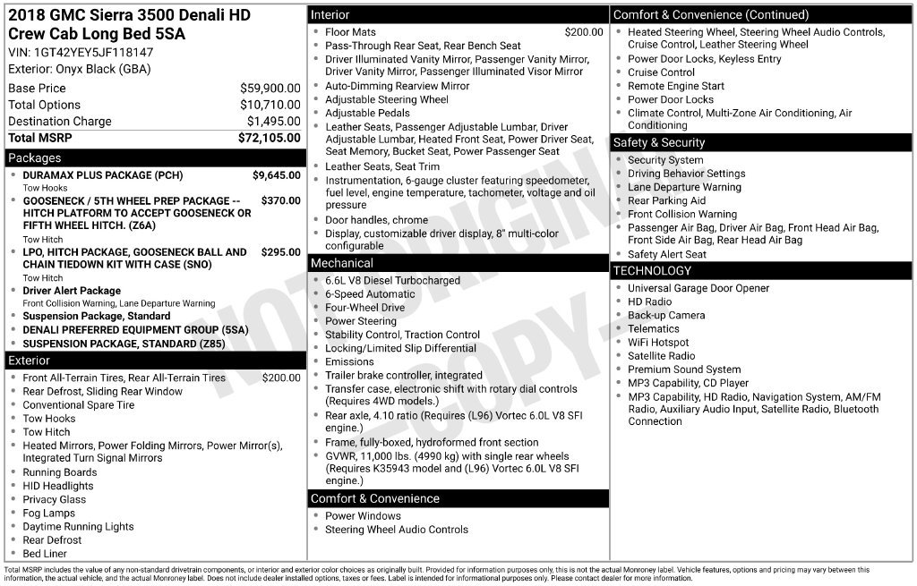 Used 2018 GMC Sierra 3500 Denali w/ Duramax Plus Package AWD/4WD image 22