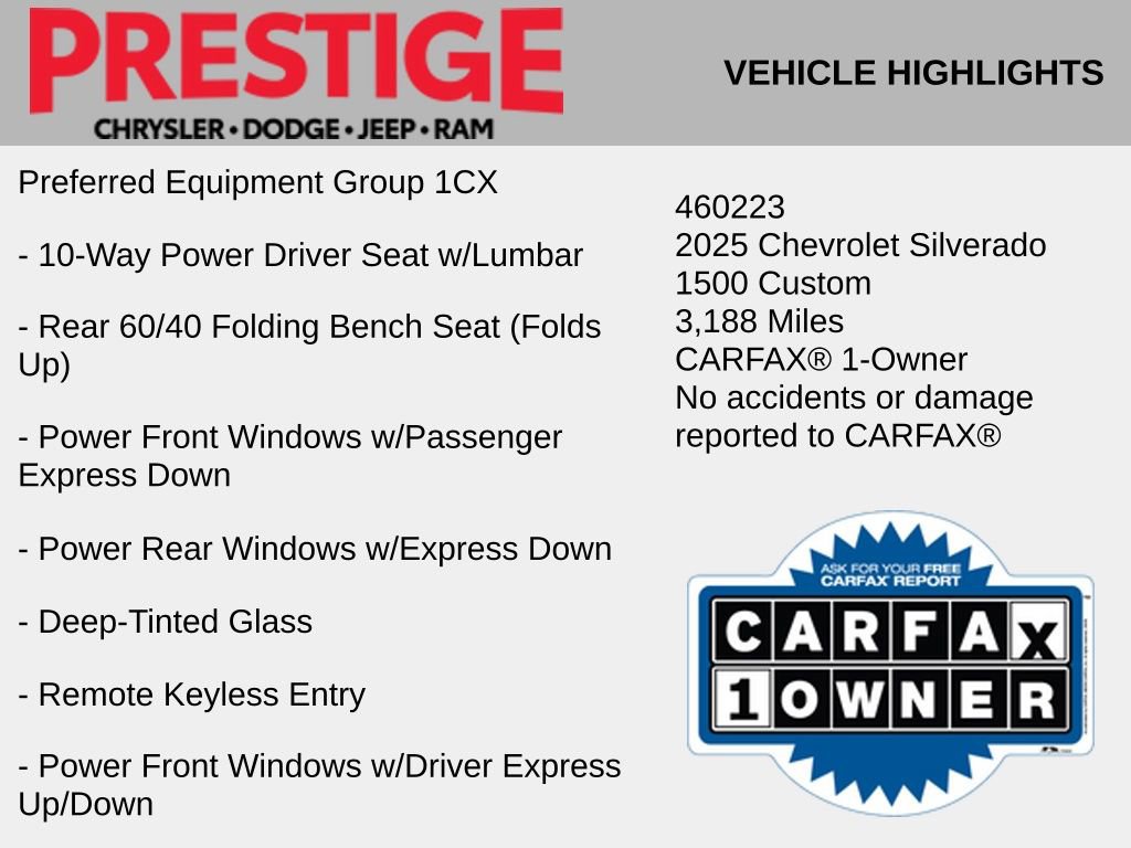 Used 2025 Chevrolet Silverado 1500 Custom w/ Turbomax Blackout Package RWD image 2