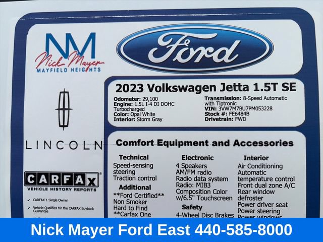 Used 2023 Volkswagen Jetta SE w/ Panoramic Sunroof Package FWD image 37