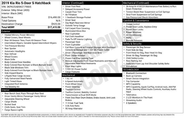 Used 2019 Kia Rio S FWD image 26