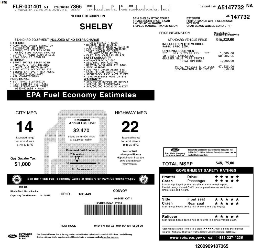 Used 2010 Ford Mustang Shelby GT500 RWD image 35