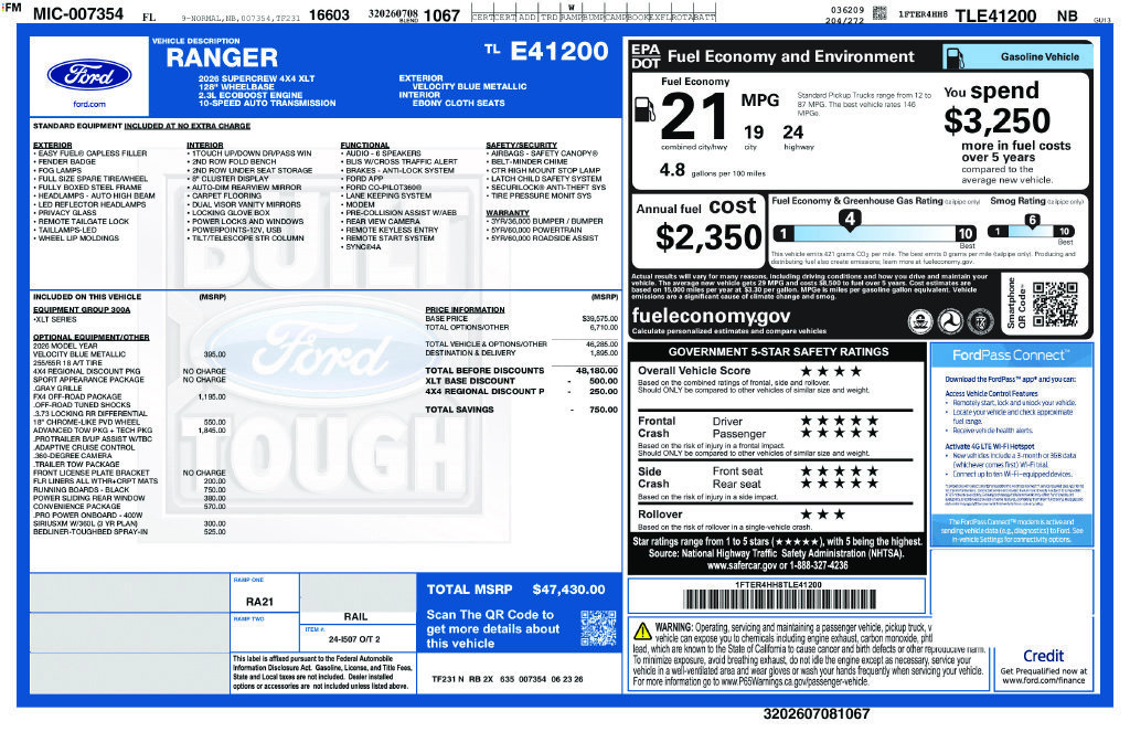 New 2026 Ford Ranger XLT AWD/4WD image 6