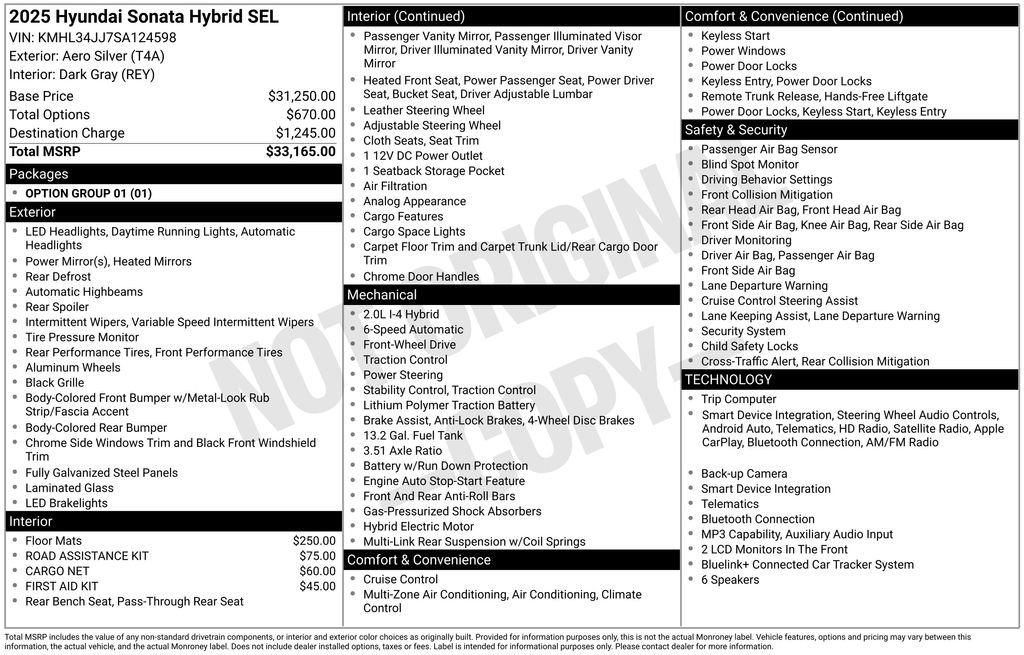 Certified 2025 Hyundai Sonata SEL FWD image 29