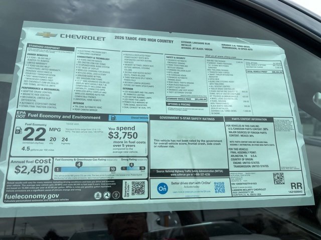 New 2026 Chevrolet Tahoe High Country image 37