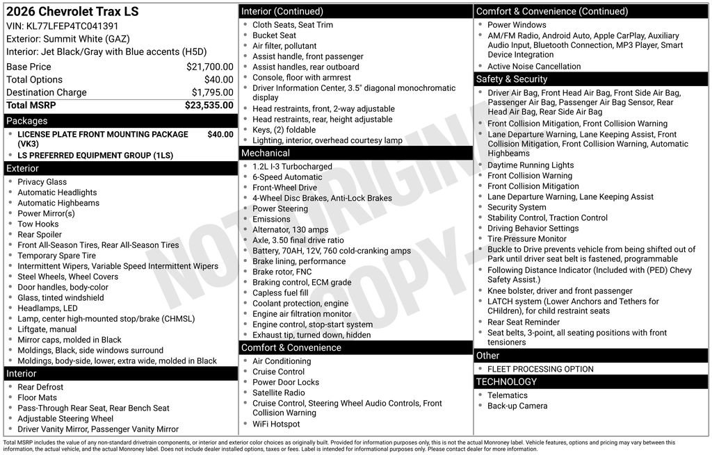 New 2026 Chevrolet Trax LS image 6