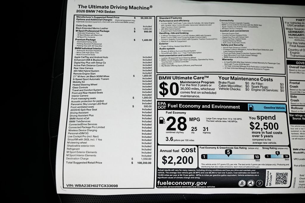 New 2026 BMW 740i w/ Premium Package image 40