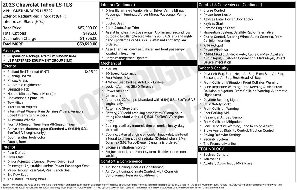 Used 2023 Chevrolet Tahoe LS AWD/4WD image 36