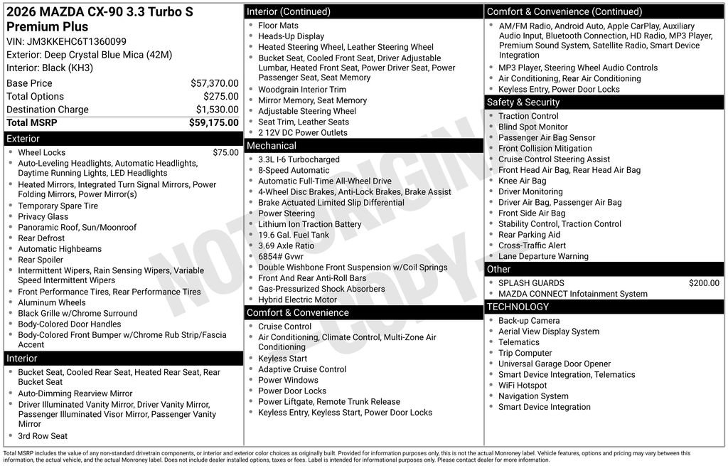 New 2026 MAZDA CX-90 3.3 Turbo S w/ Premium Plus image 36