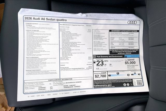 New 2026 Audi A6 Premium Plus AWD/4WD image 13