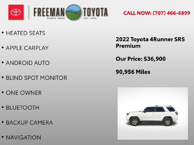 Used 2022 Toyota 4Runner SR5 Premium w/ Moonroof Package RWD image 9