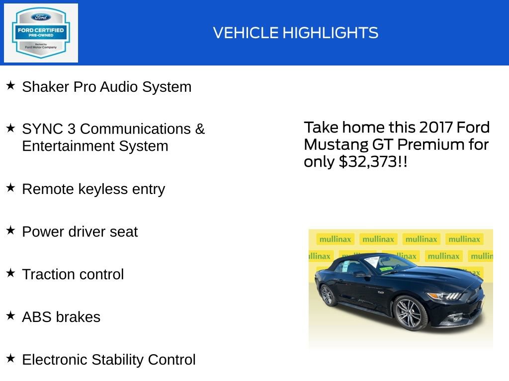 Certified 2017 Ford Mustang GT Premium w/ Equipment Group 401A RWD image 18