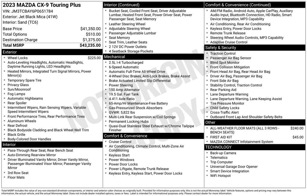 Used 2023 MAZDA CX-9 Touring Plus image 10