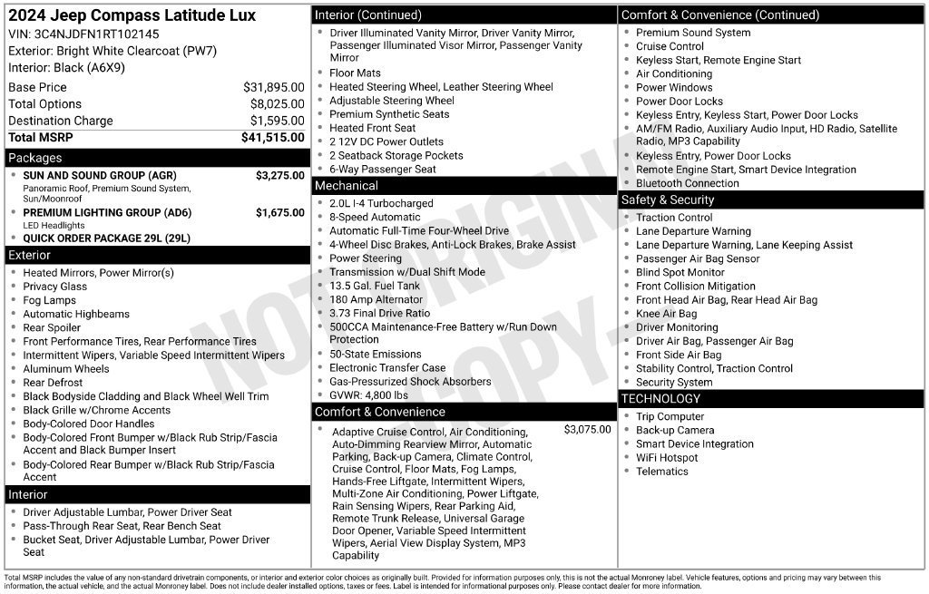 Used 2024 Jeep Compass Latitude w/ Sun and Sound Group AWD/4WD image 11