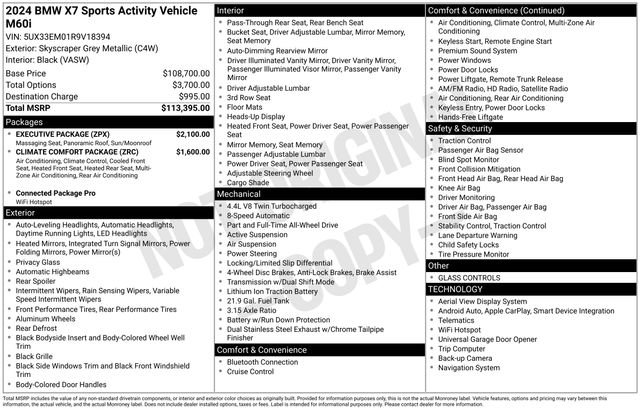 Used 2024 BMW X7 M60i w/ Executive Package AWD/4WD image 42