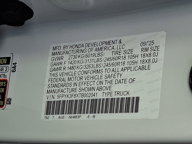 New 2026 Honda Ridgeline Black Edition image 22