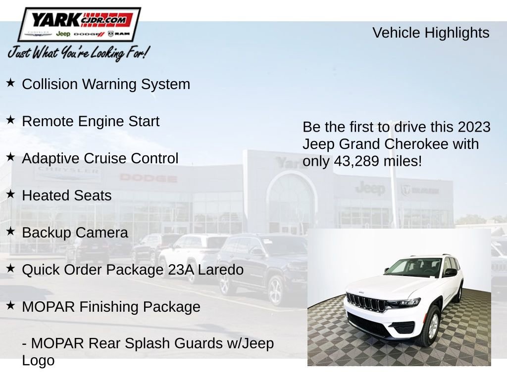 Certified 2023 Jeep Grand Cherokee Laredo w/ Luxury Tech Group I AWD/4WD image 13