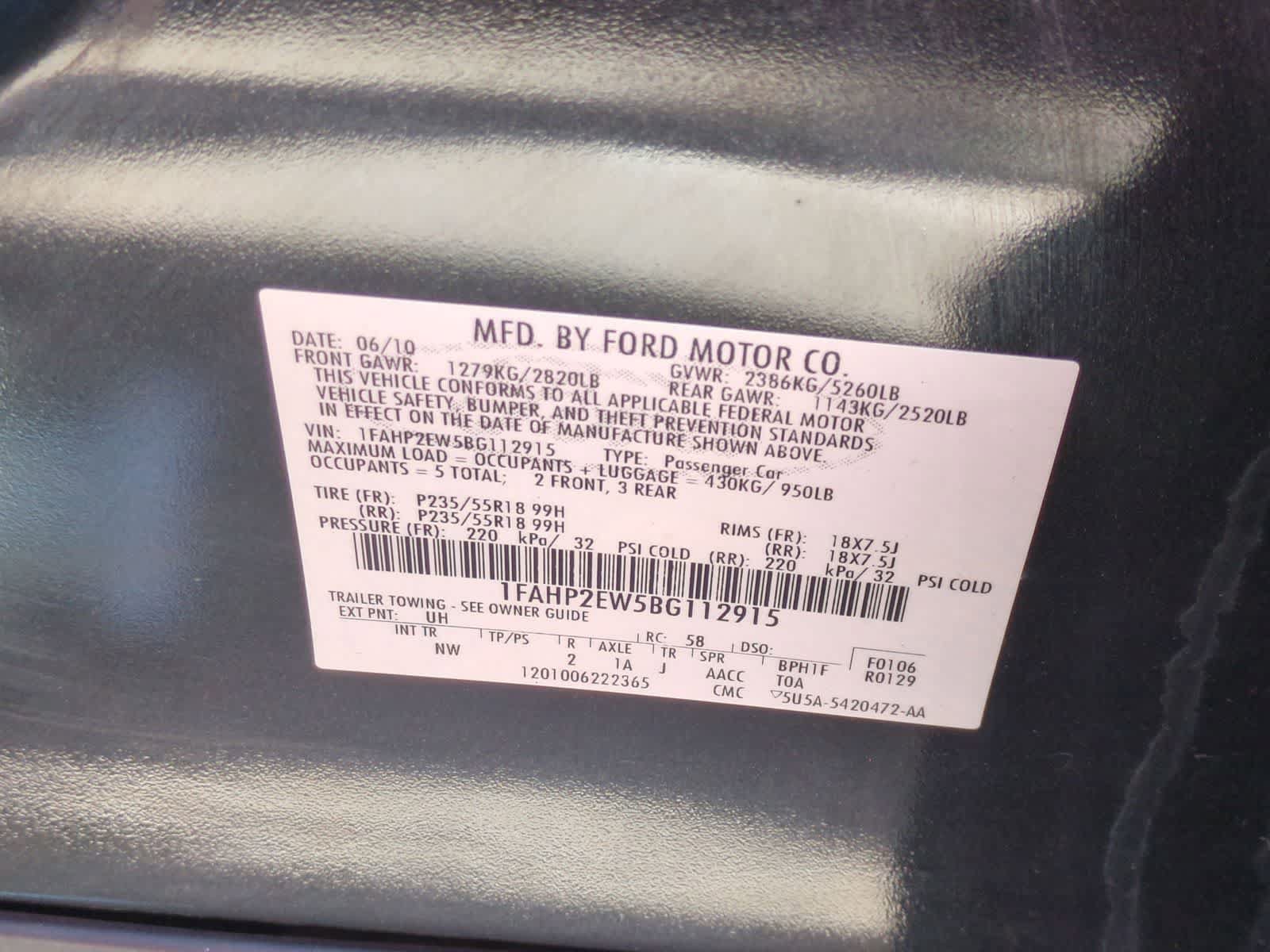 Used 2011 Ford Taurus SEL w/ 201A Rapid Spec Order Code FWD image 36