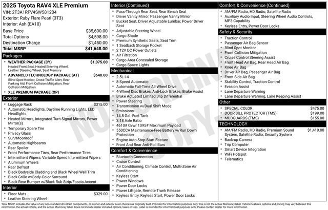 Used 2025 Toyota RAV4 XLE Premium w/ Weather Package AWD/4WD image 30