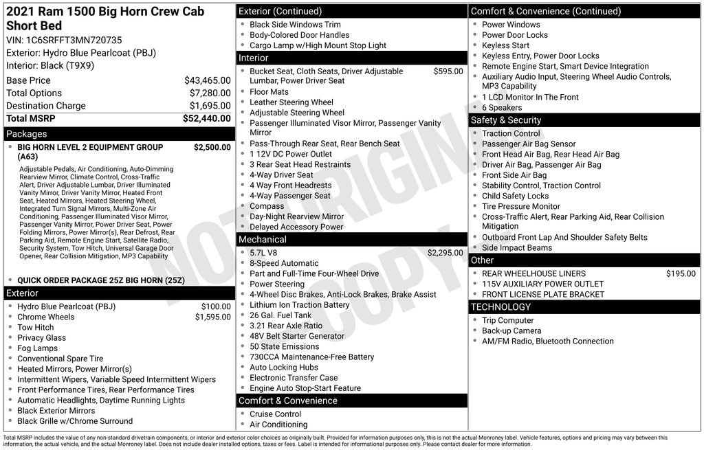 Used 2021 RAM 1500 Big Horn AWD/4WD image 2
