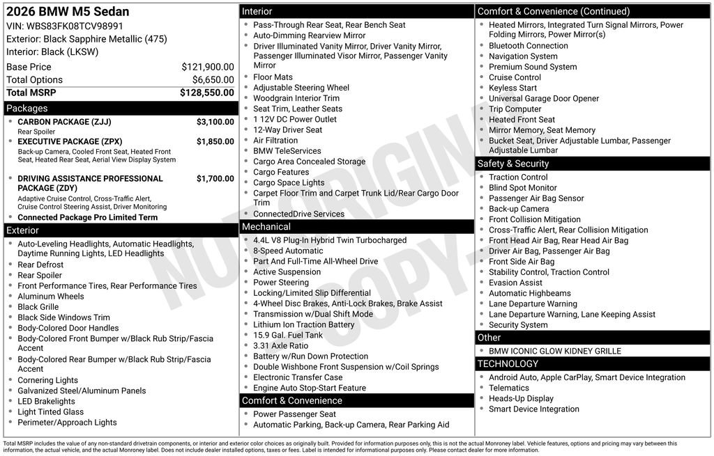 New 2026 BMW M5 w/ Carbon Package image 2