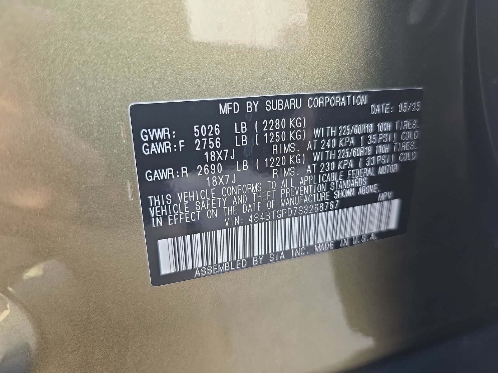 Used 2025 Subaru Outback Touring XT AWD/4WD image 34