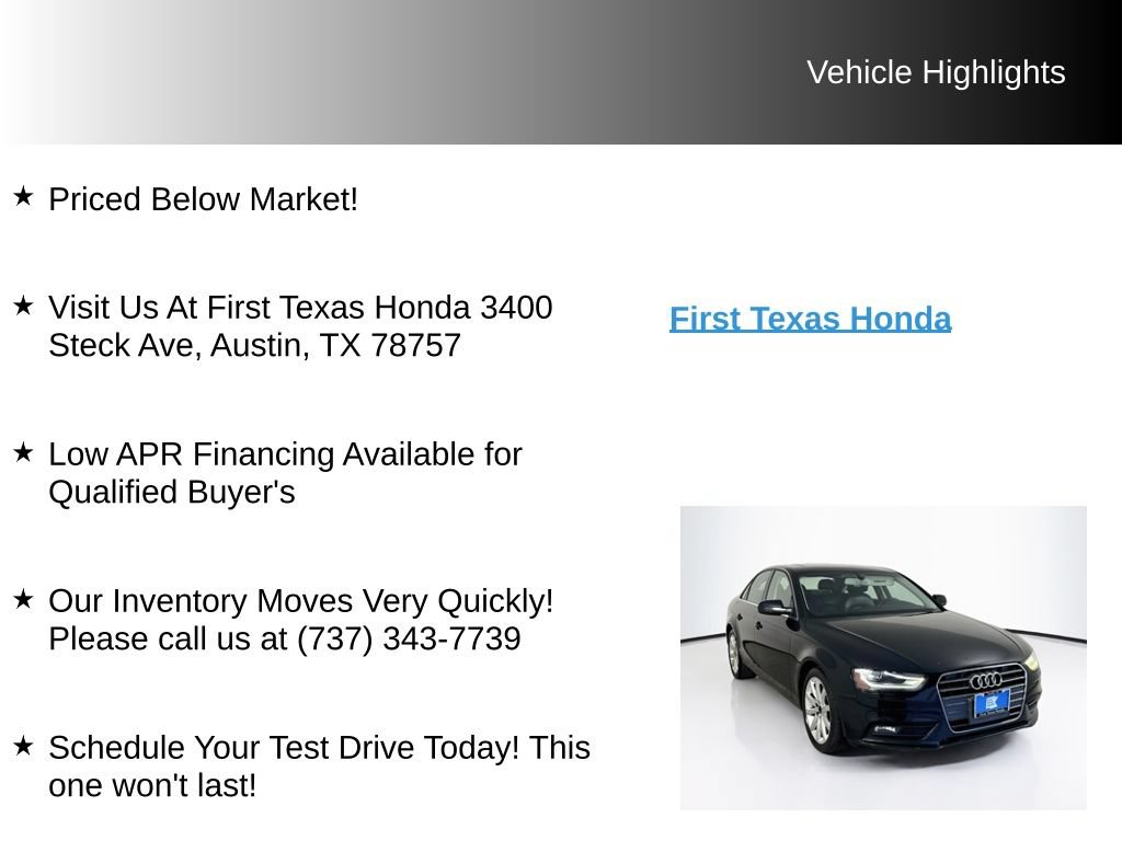 Used 2013 Audi A4 2.0T Premium Plus w/ Premium Plus Pkg FWD image 10