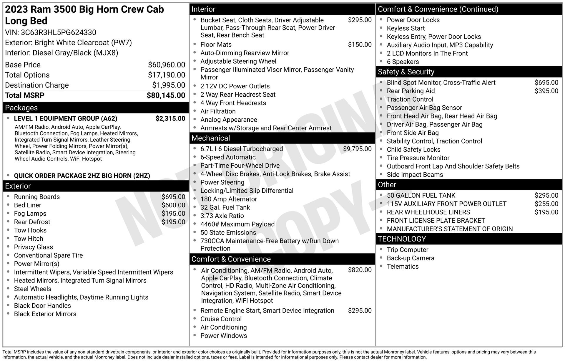 Used 2023 RAM 3500 Big Horn w/ Level 1 Equipment Group image 3