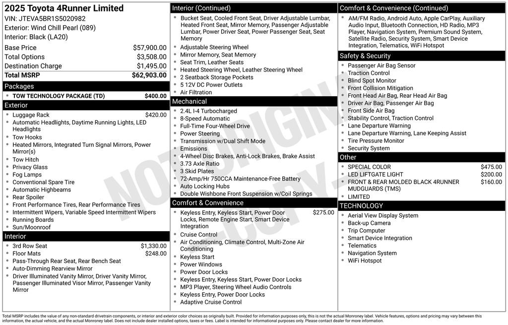 Used 2025 Toyota 4Runner Limited w/ Tow Technology Package image 33