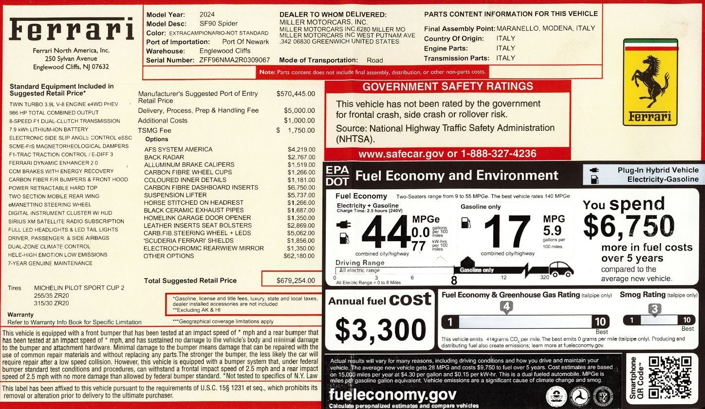 Certified 2024 Ferrari SF90 Spider AWD/4WD image 2
