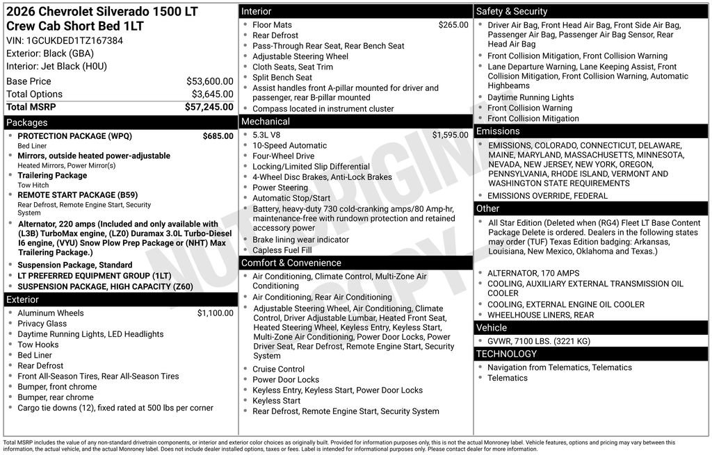 New 2026 Chevrolet Silverado 1500 LT w/ Protection Package image 4