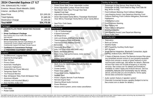Used 2024 Chevrolet Equinox LT AWD/4WD image 34