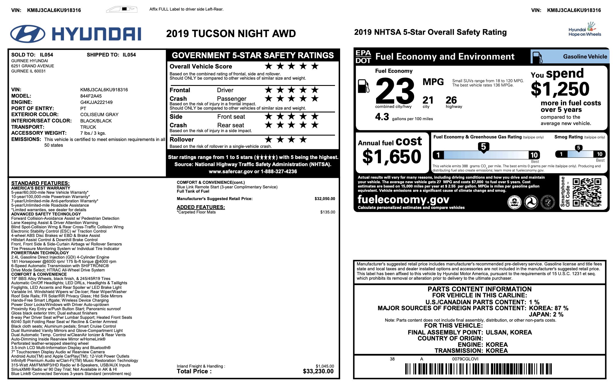 Used 2019 Hyundai Tucson Night image 3