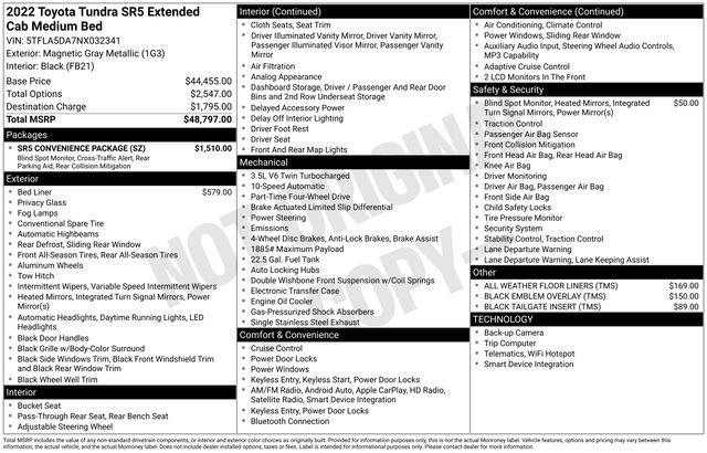 Used 2022 Toyota Tundra SR5 w/ SR5 Convenience Package AWD/4WD image 31