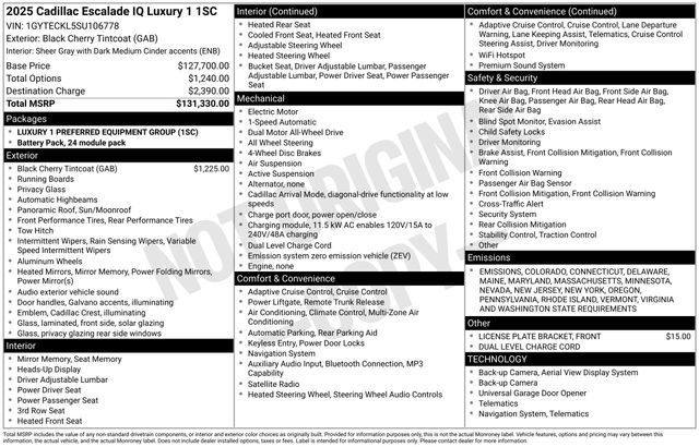 New 2025 Cadillac Escalade IQ Luxury 1 image 10