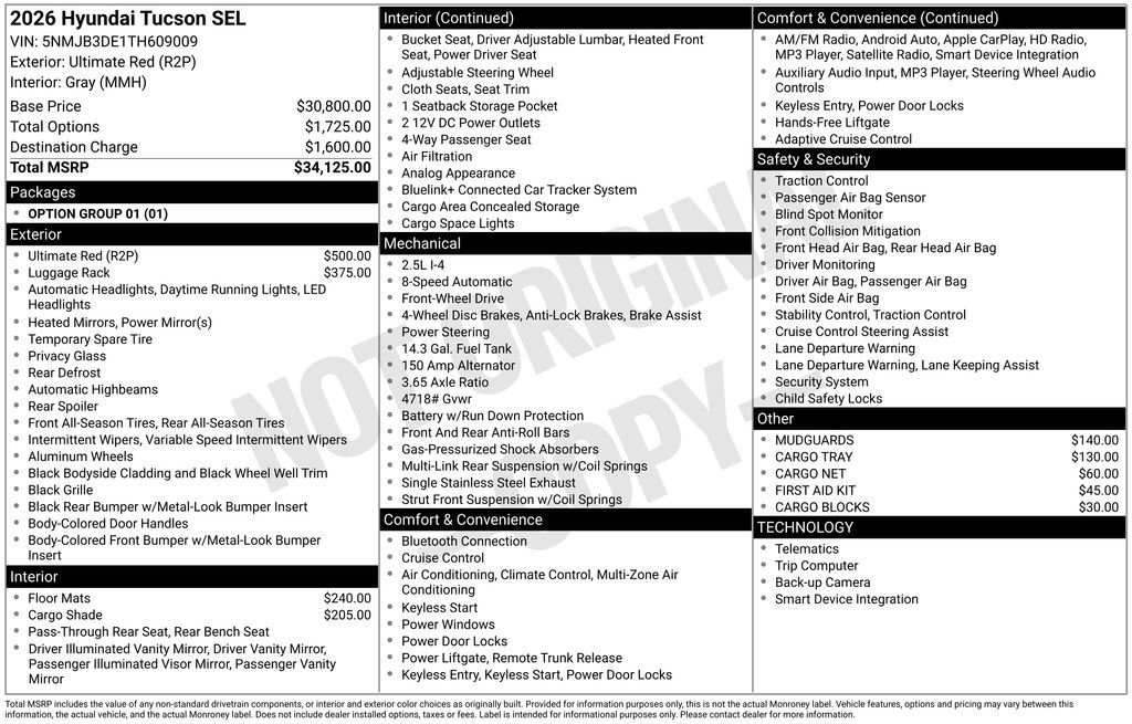 Used 2026 Hyundai Tucson SEL FWD image 7