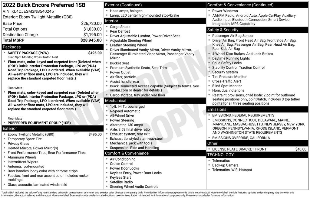 Used 2022 Buick Encore Preferred w/ Safety Package image 6