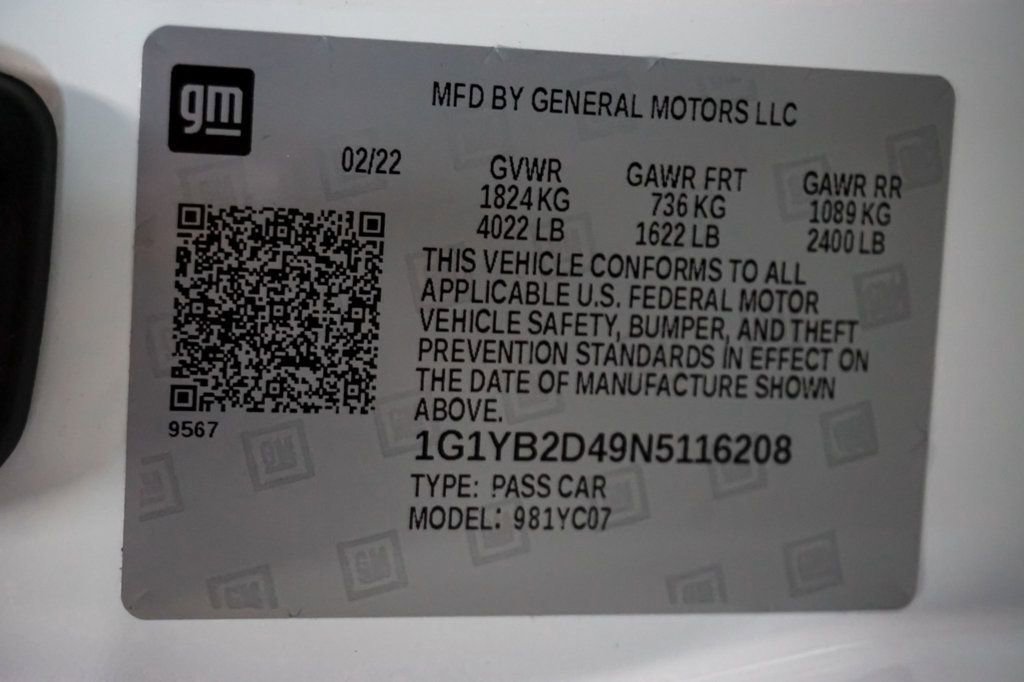 Used 2022 Chevrolet Corvette Stingray Preferred Cpe w/ 2LT image 19