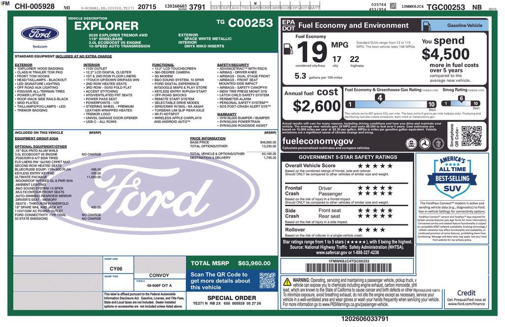 New 2026 Ford Explorer Tremor w/ Tremor Ultimate Package AWD/4WD image 4