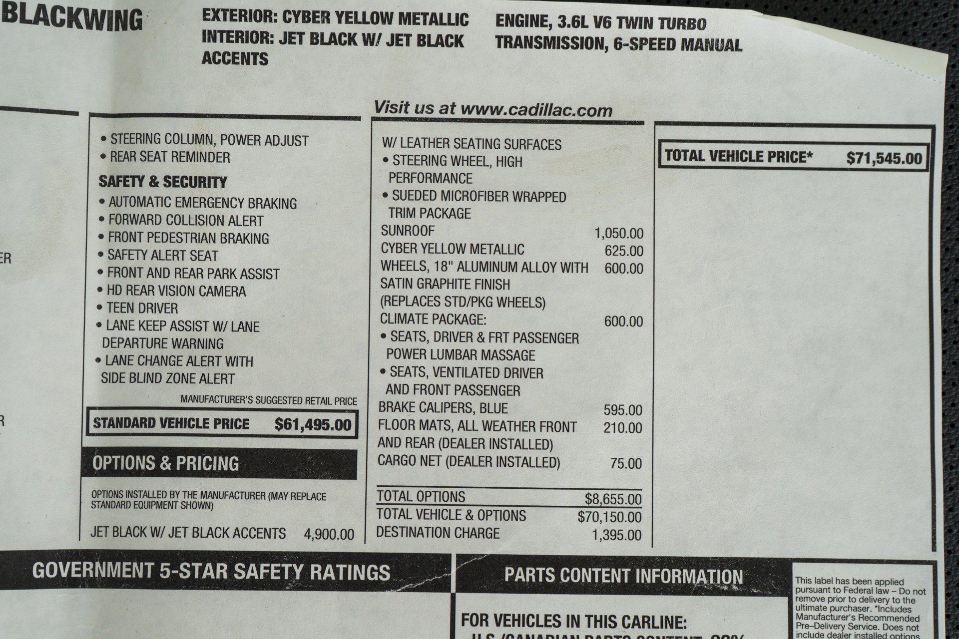 Used 2024 Cadillac CT4 V Blackwing w/ Climate Package image 24