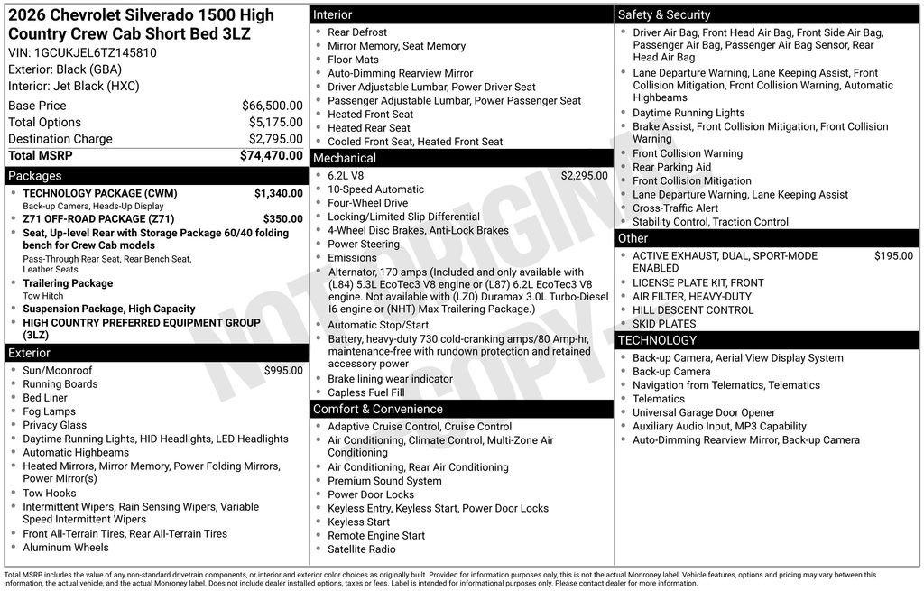 Used 2026 Chevrolet Silverado 1500 High Country w/ Technology Package image 7