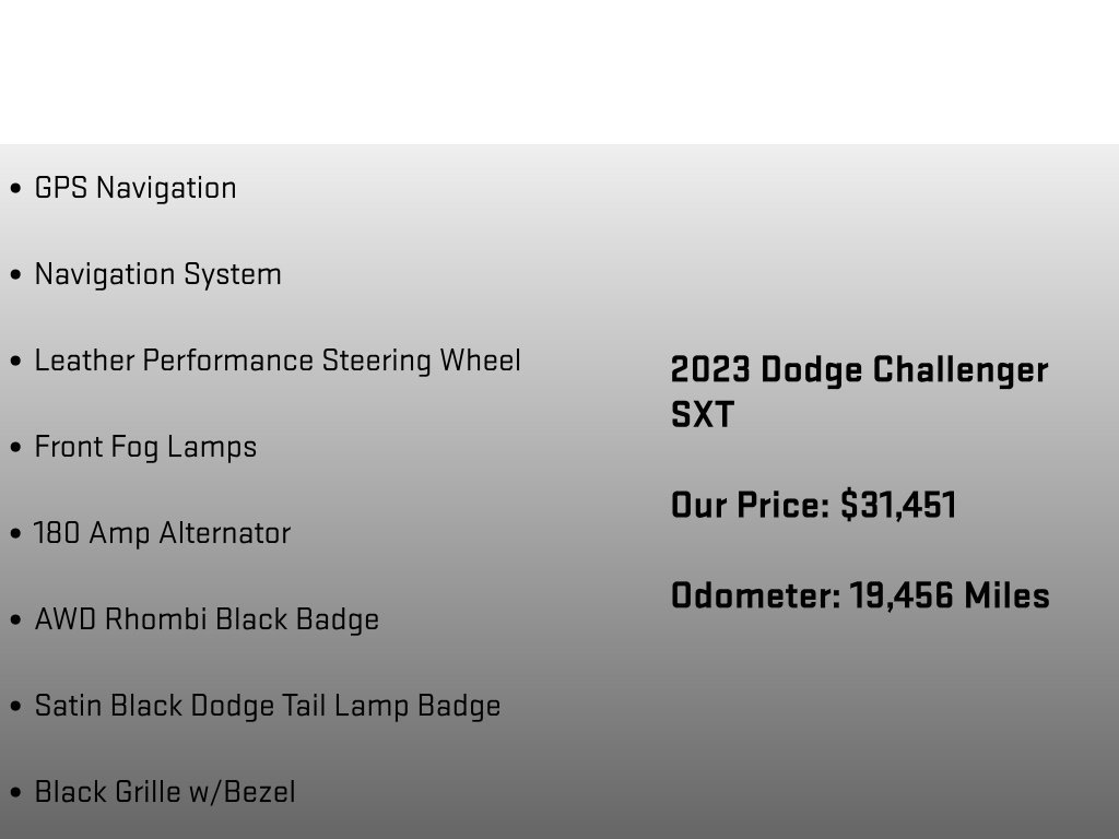 Used 2023 Dodge Challenger SXT w/ Blacktop Package AWD/4WD image 24