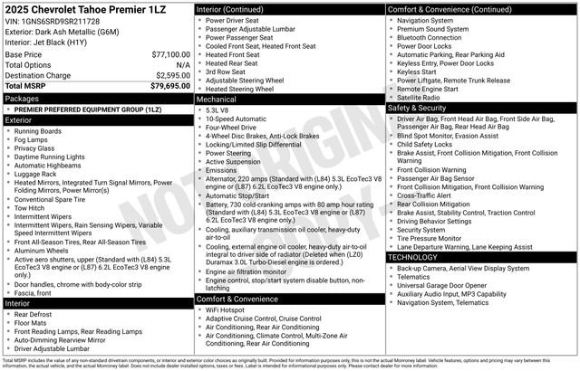 Certified 2025 Chevrolet Tahoe Premier AWD/4WD image 5