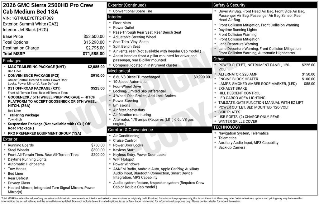 New 2026 GMC Sierra 2500 Pro w/ Max Trailering Package AWD/4WD image 10